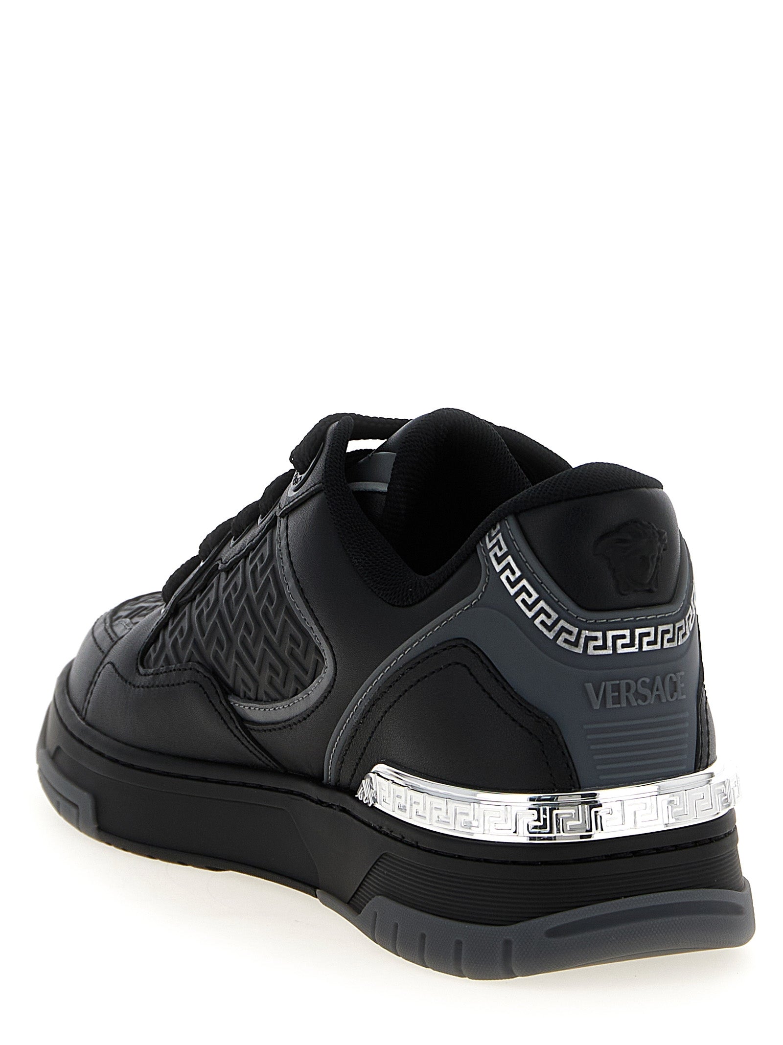 Schwarze Kalbsleder-Sneaker
