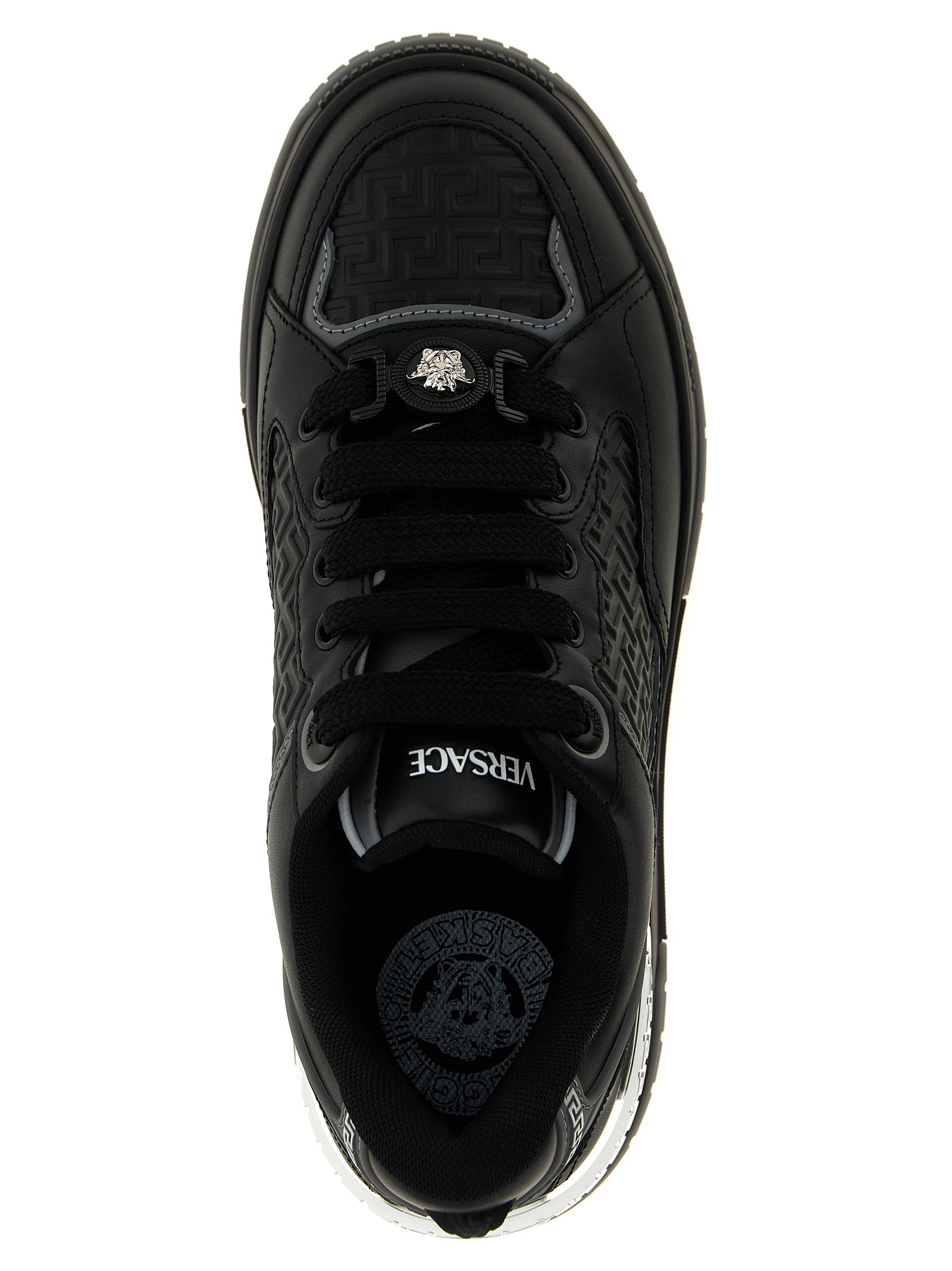 Schwarze Kalbsleder-Sneaker