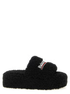 Schwarze Pantoletten aus Polyester 316733