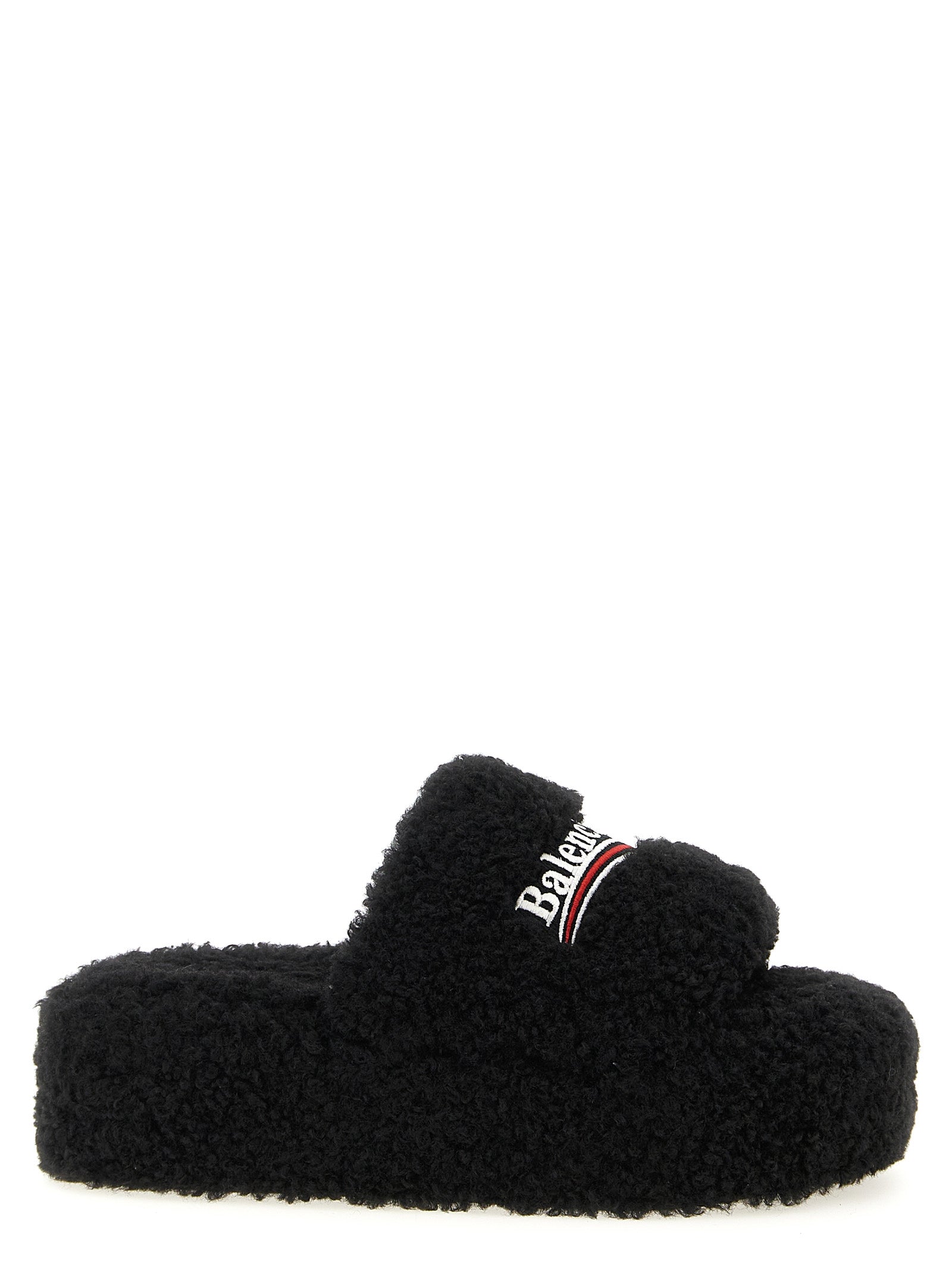 Schwarze Pantoletten aus Polyester 316733