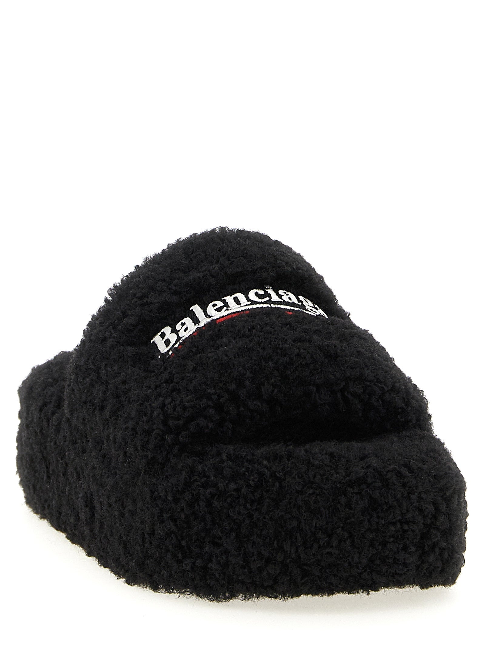 Schwarze Pantoletten aus Polyester 316733