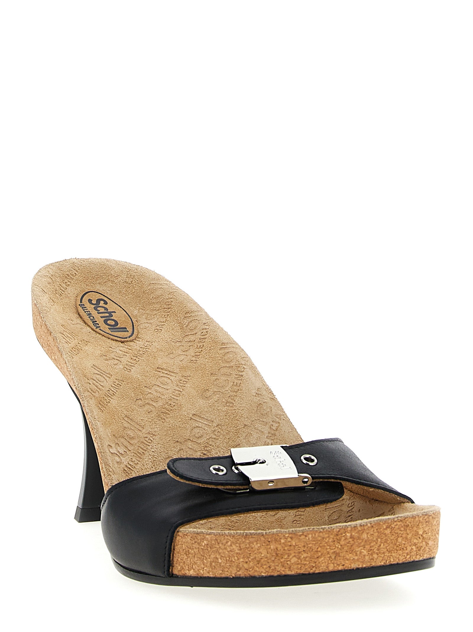 Schwarze Sandaletten aus Leder 318384