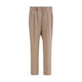 Beige Cotton Casual Pants