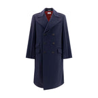 Blauer Wollmantel Oves Aries