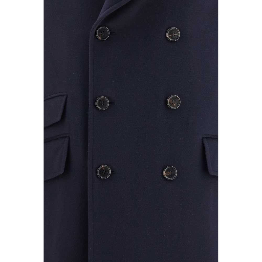 Blauer Wollmantel Oves Aries