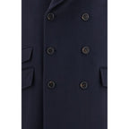 Blauer Wollmantel Oves Aries