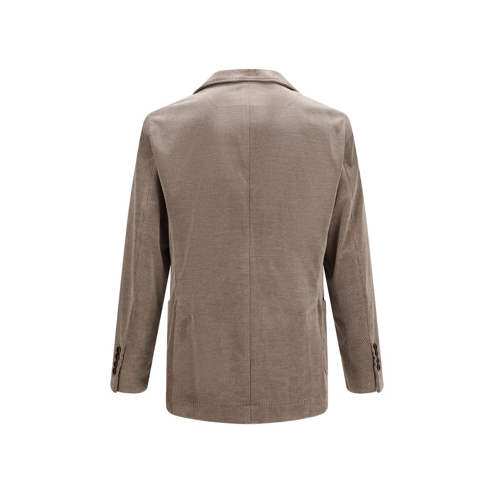 Graue Baumwolljacke in voller Länge