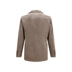 Graue Baumwolljacke in voller Länge