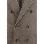 Graue Baumwolljacke in voller Länge