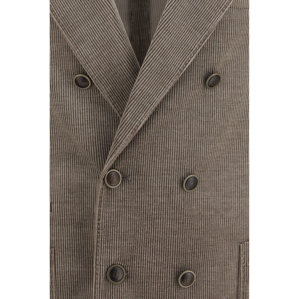 Graue Baumwolljacke in voller Länge