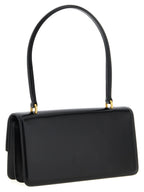Schwarze Kalbsleder-Schultertasche