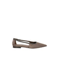 Graue Leder-Ballerinas