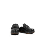 Schwarze Mules aus Leder