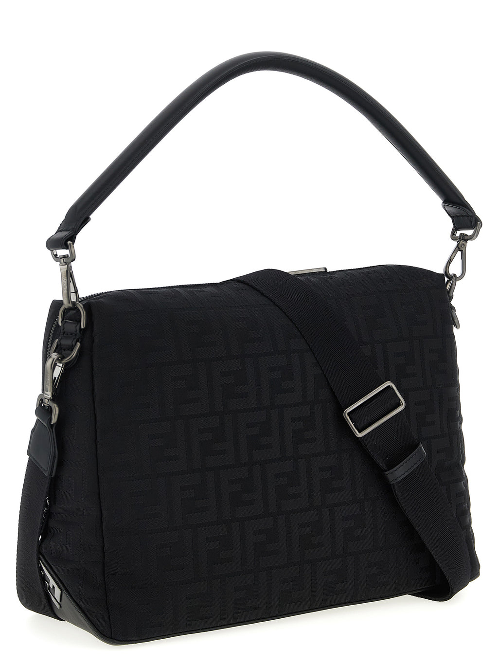 Schwarze Schultertasche aus Polyamid