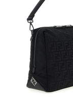 Schwarze Schultertasche aus Polyamid