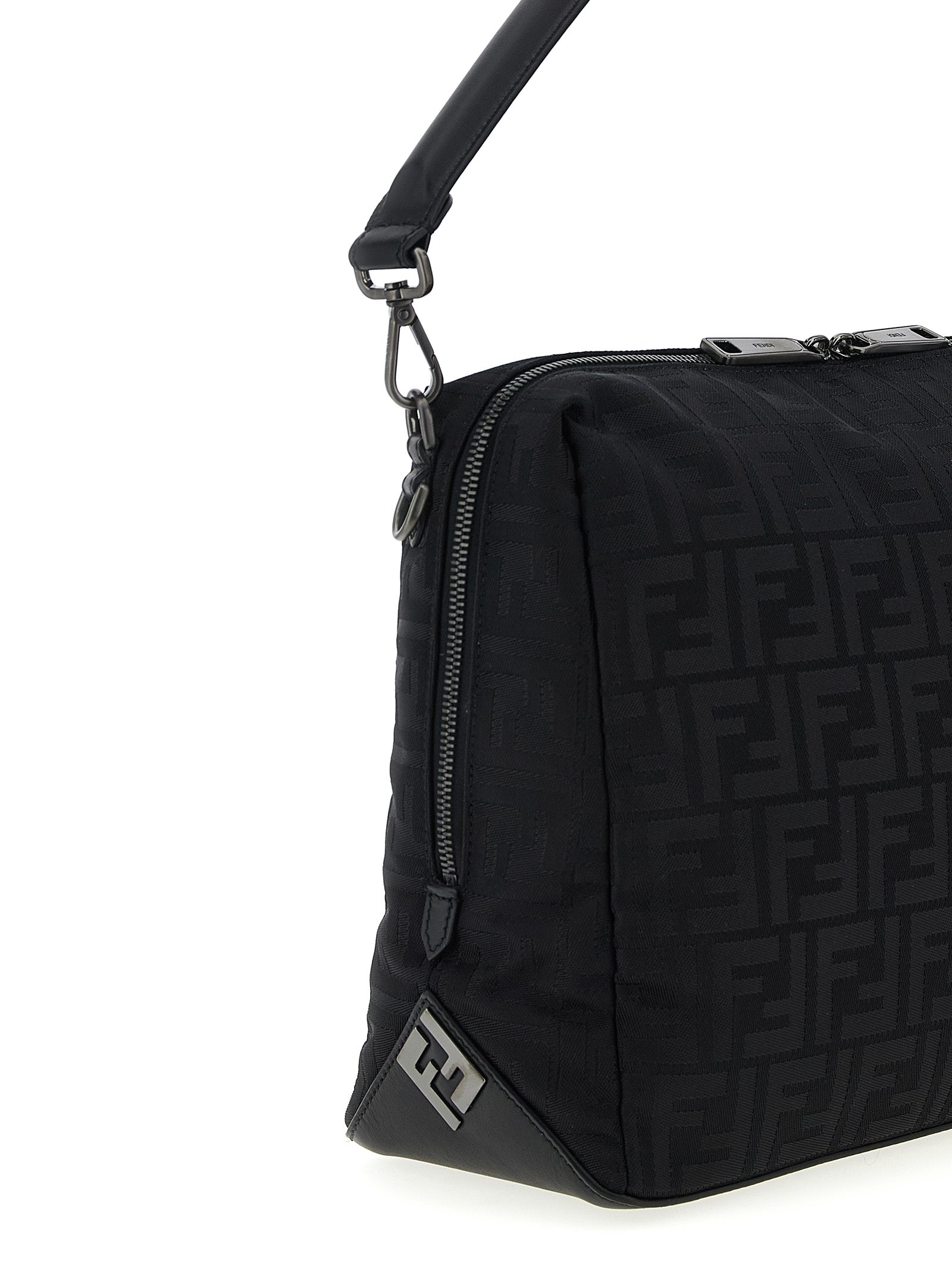 Schwarze Schultertasche aus Polyamid