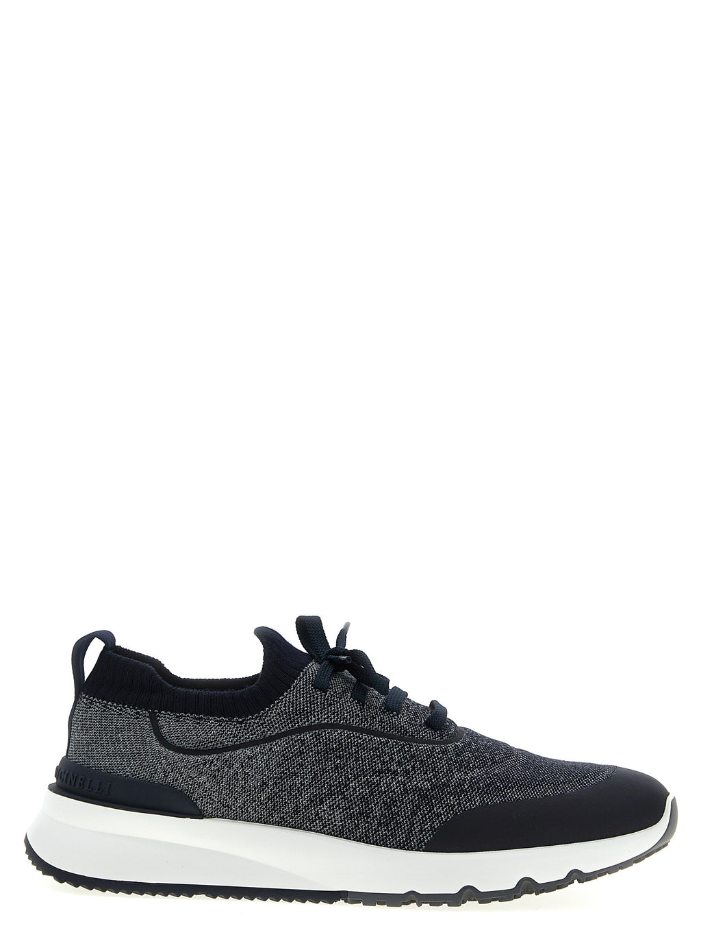 Blaue Baumwoll-Sneaker im Athletic-Stil