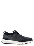Blaue Baumwoll-Sneaker im Athletic-Stil