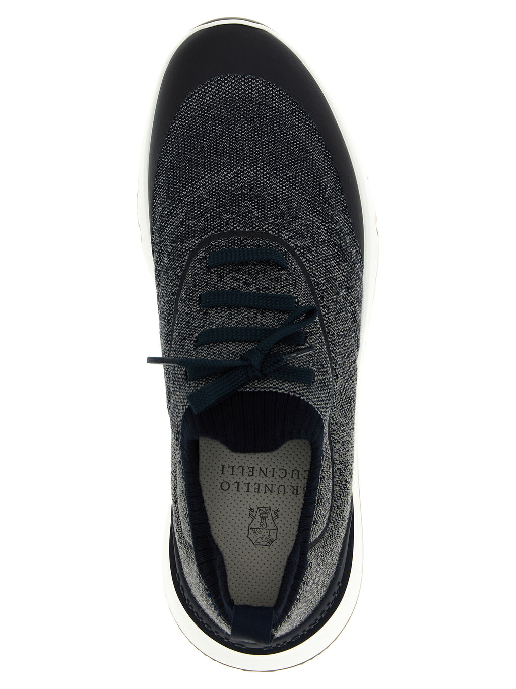 Blaue Baumwoll-Sneaker im Athletic-Stil