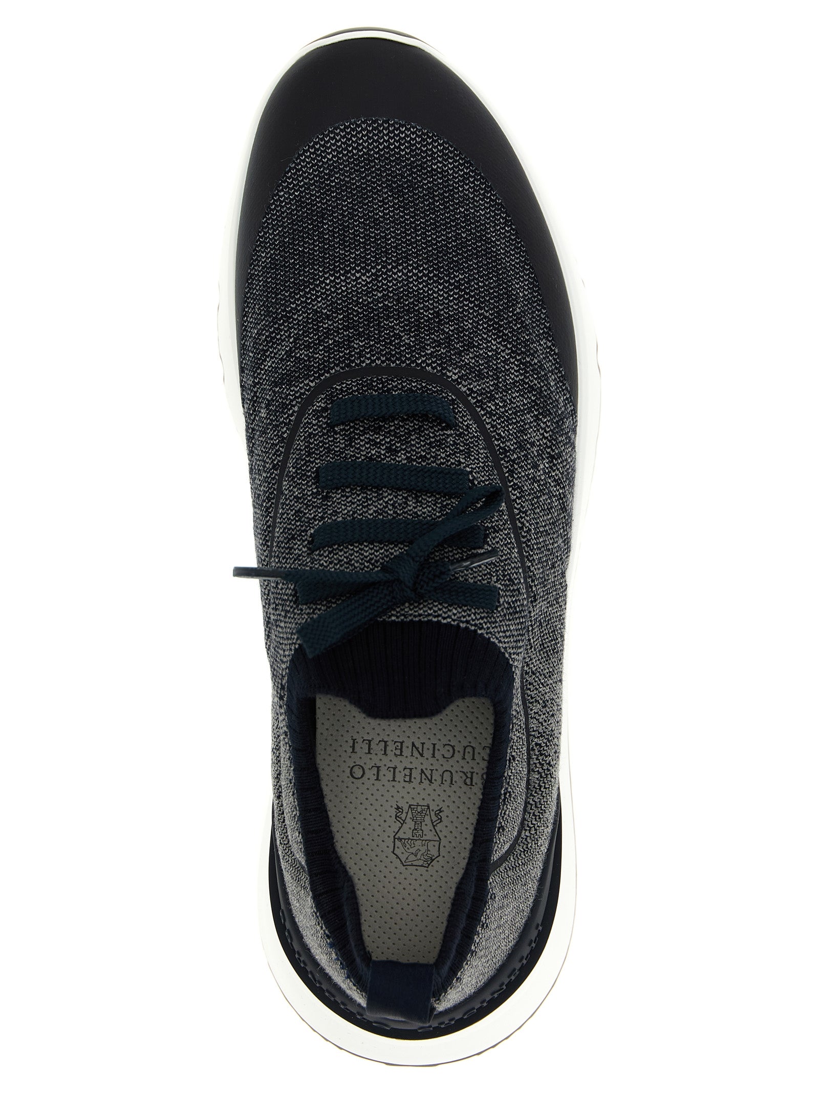 Blaue Baumwoll-Sneaker im Athletic-Stil