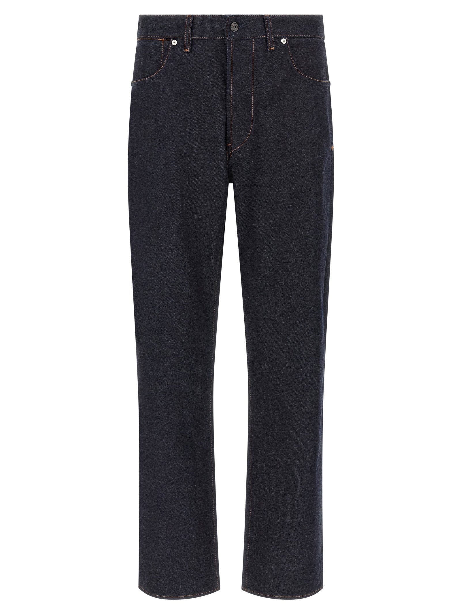 Blaue Jeans aus Baumwolle im geraden Schnitt