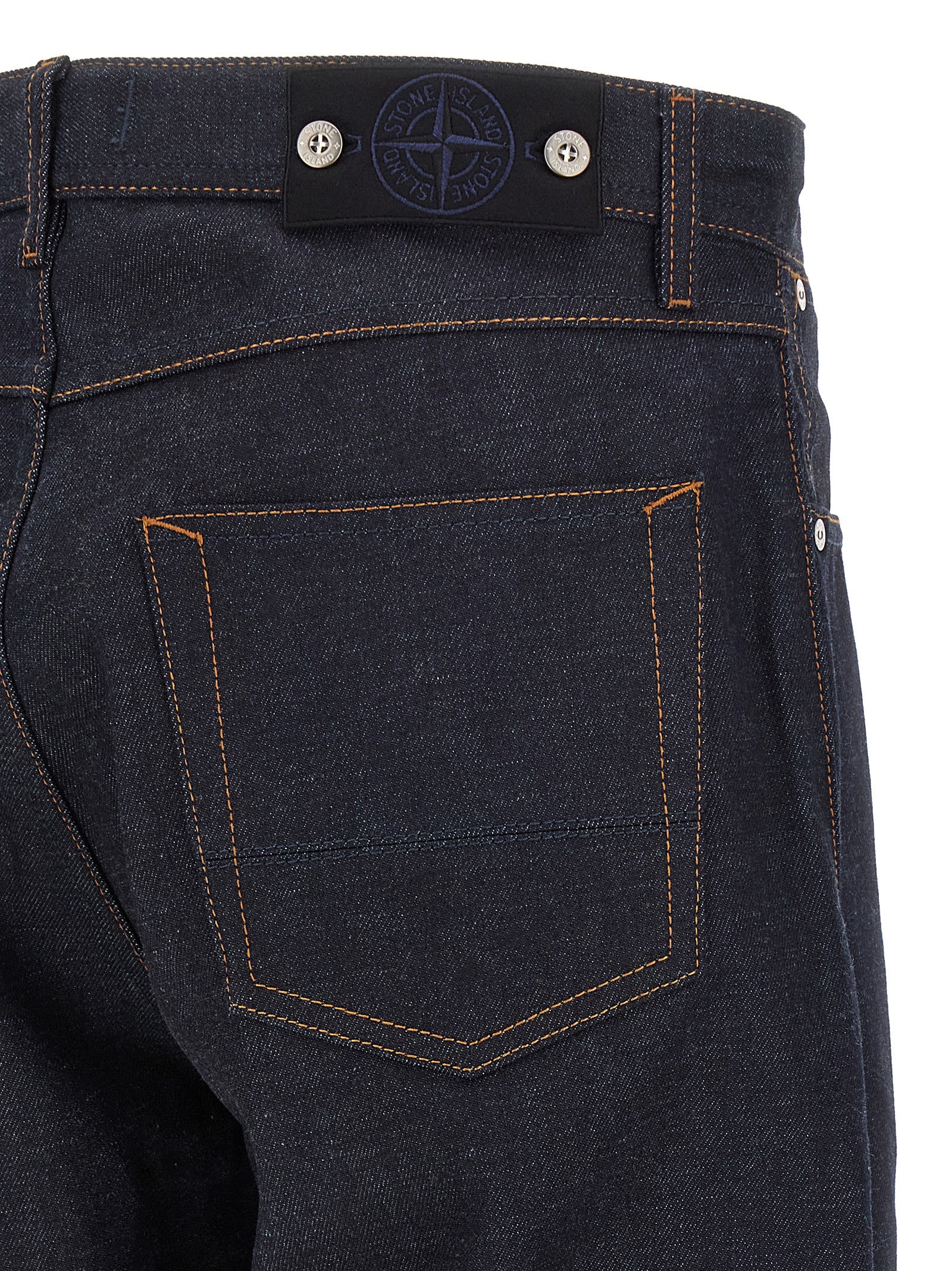 Blaue Jeans aus Baumwolle im geraden Schnitt