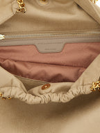 Beige Polyester Shoulder Bag