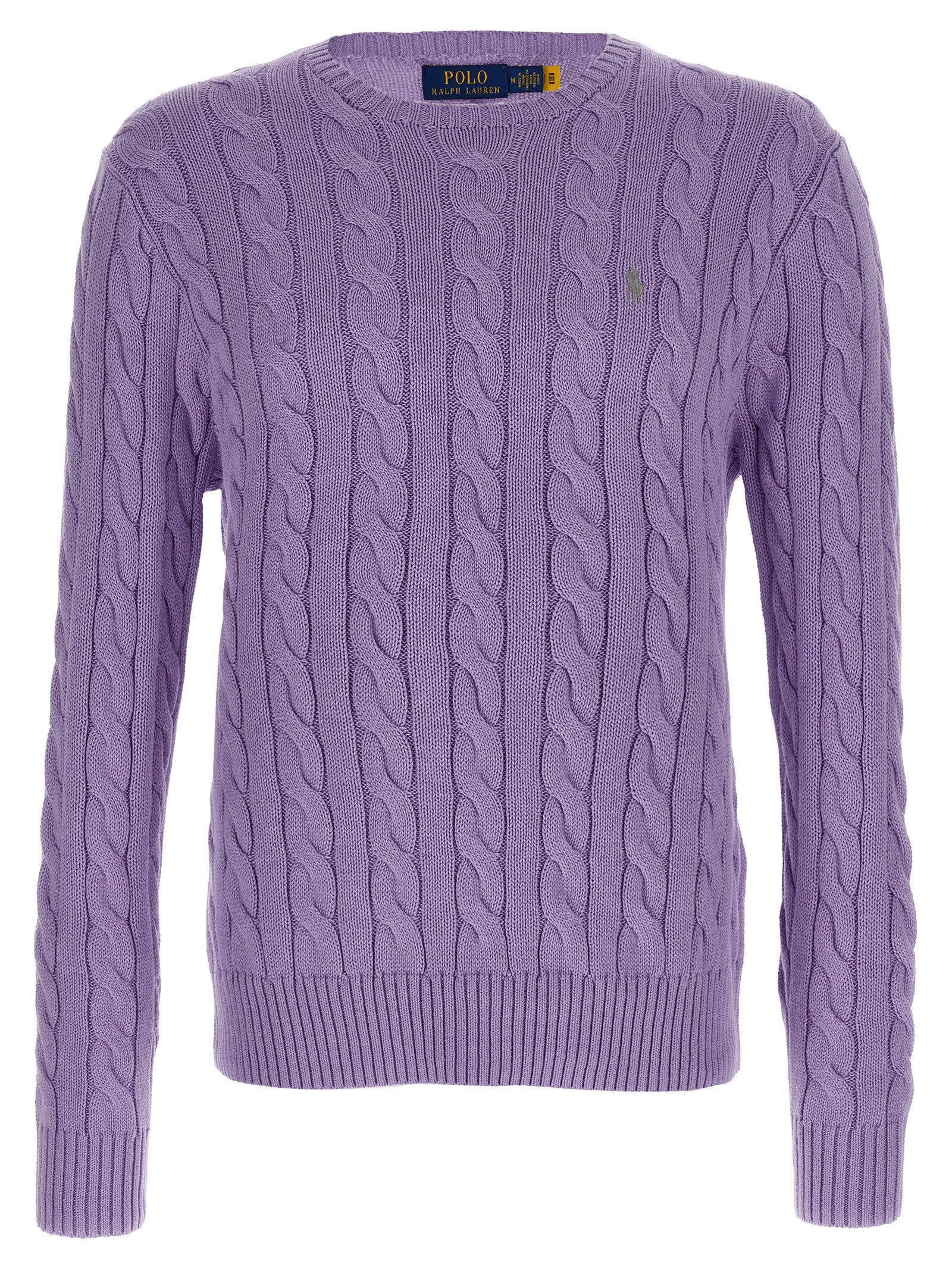 Lila Baumwollstrickjacke