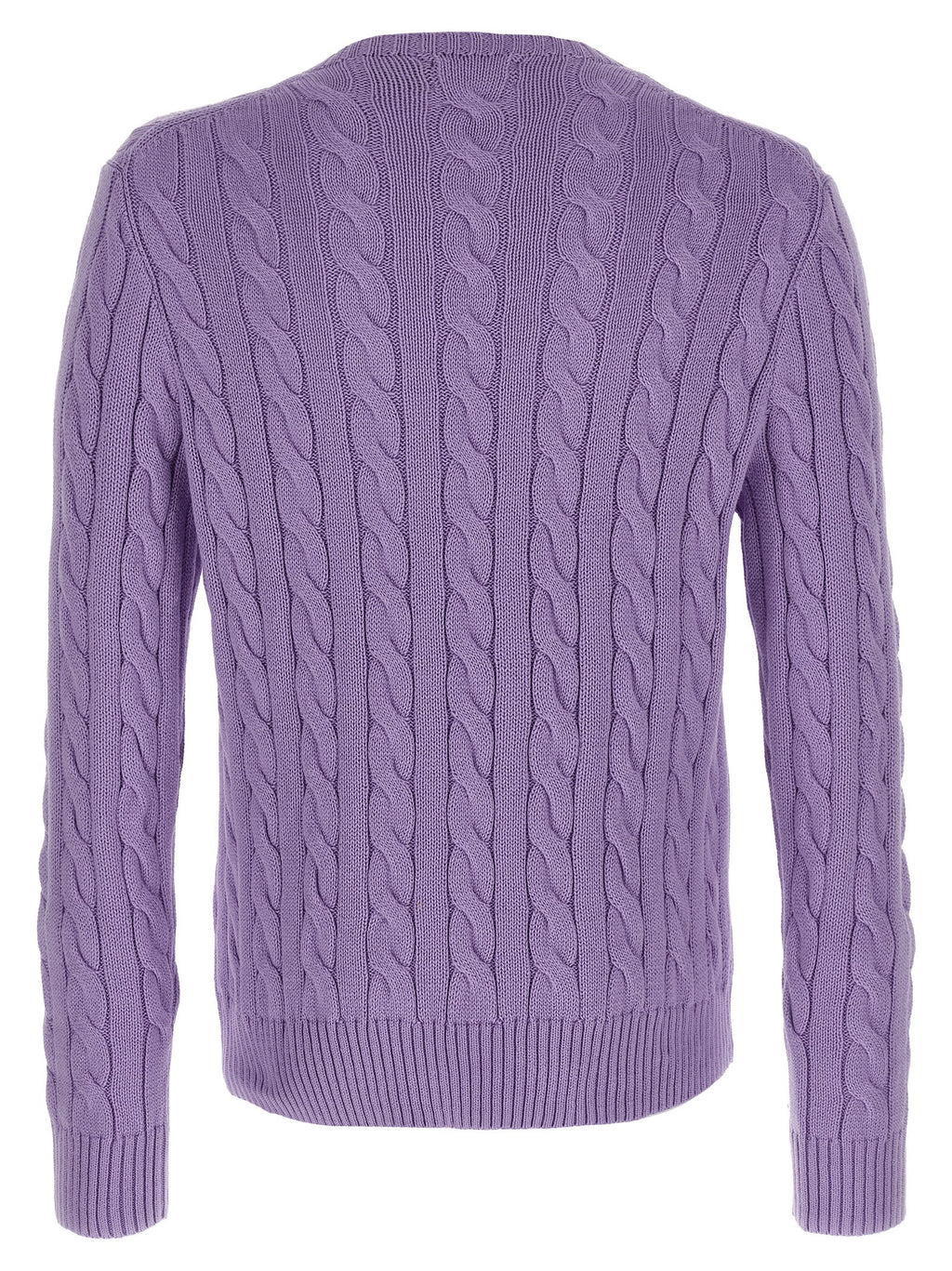 Lila Baumwollstrickjacke