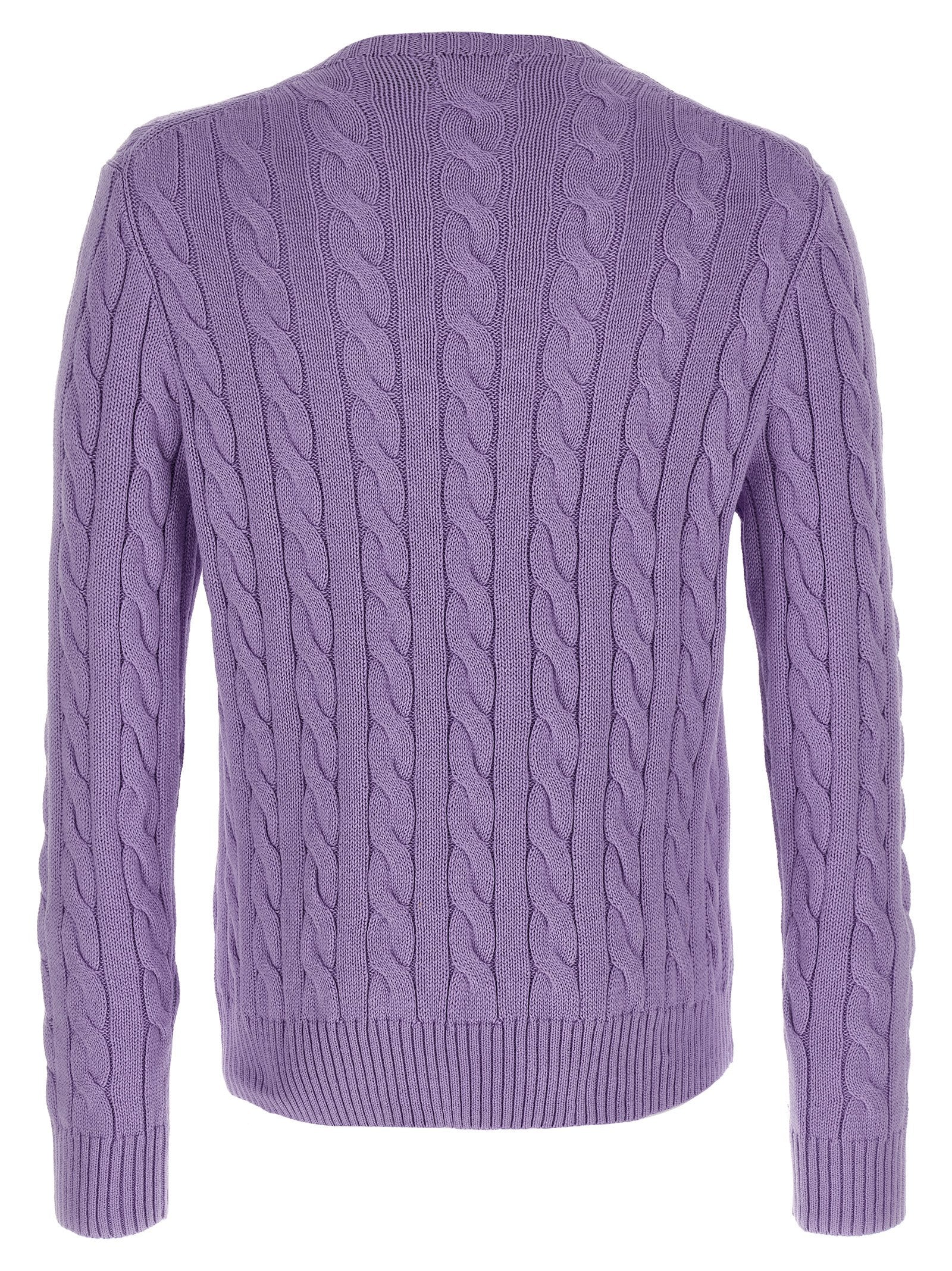 Lila Baumwollstrickjacke