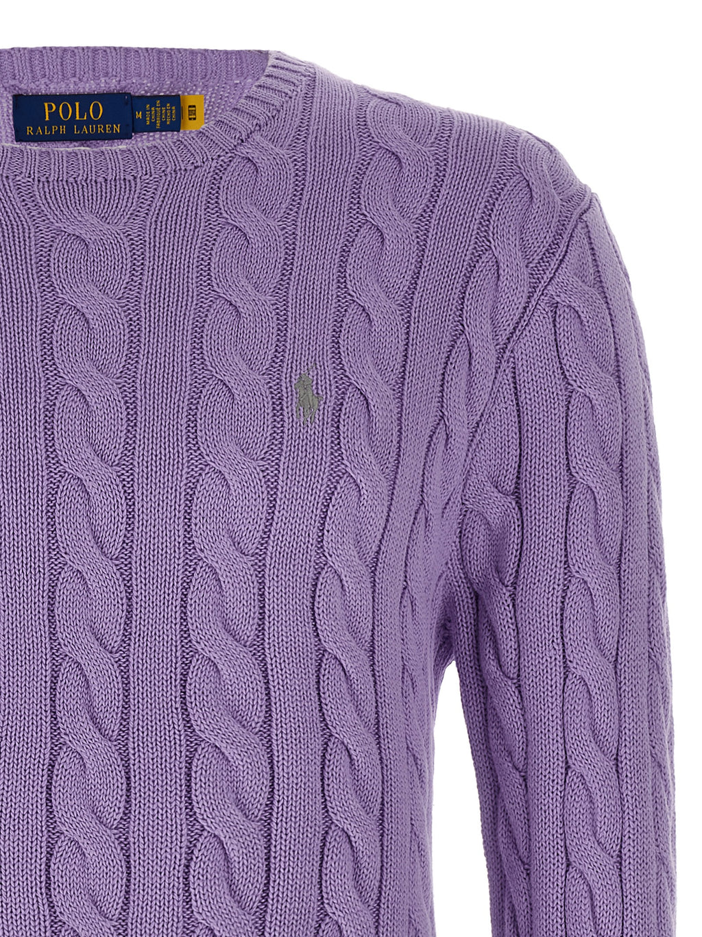 Lila Baumwollstrickjacke