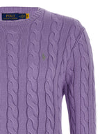 Lila Baumwollstrickjacke