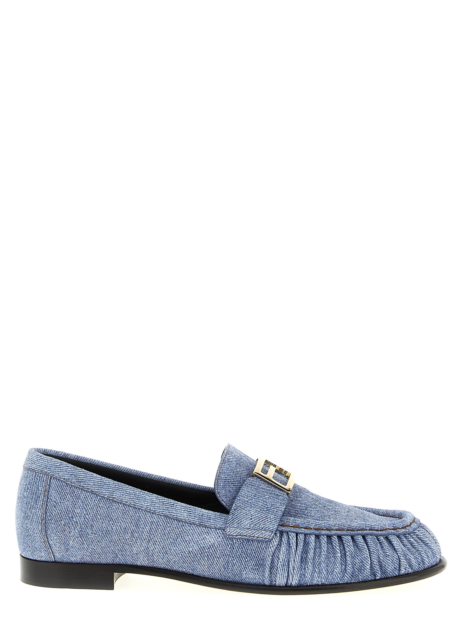 Mokassins aus blauem Kalbsleder