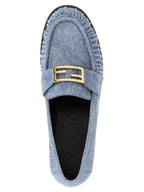 Mokassins aus blauem Kalbsleder