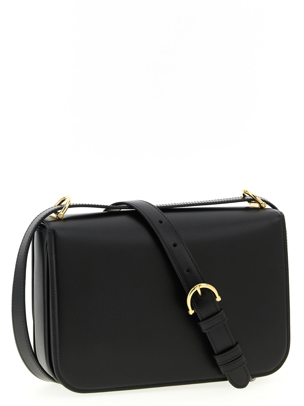 Schwarze Kalbsleder-Schultertasche