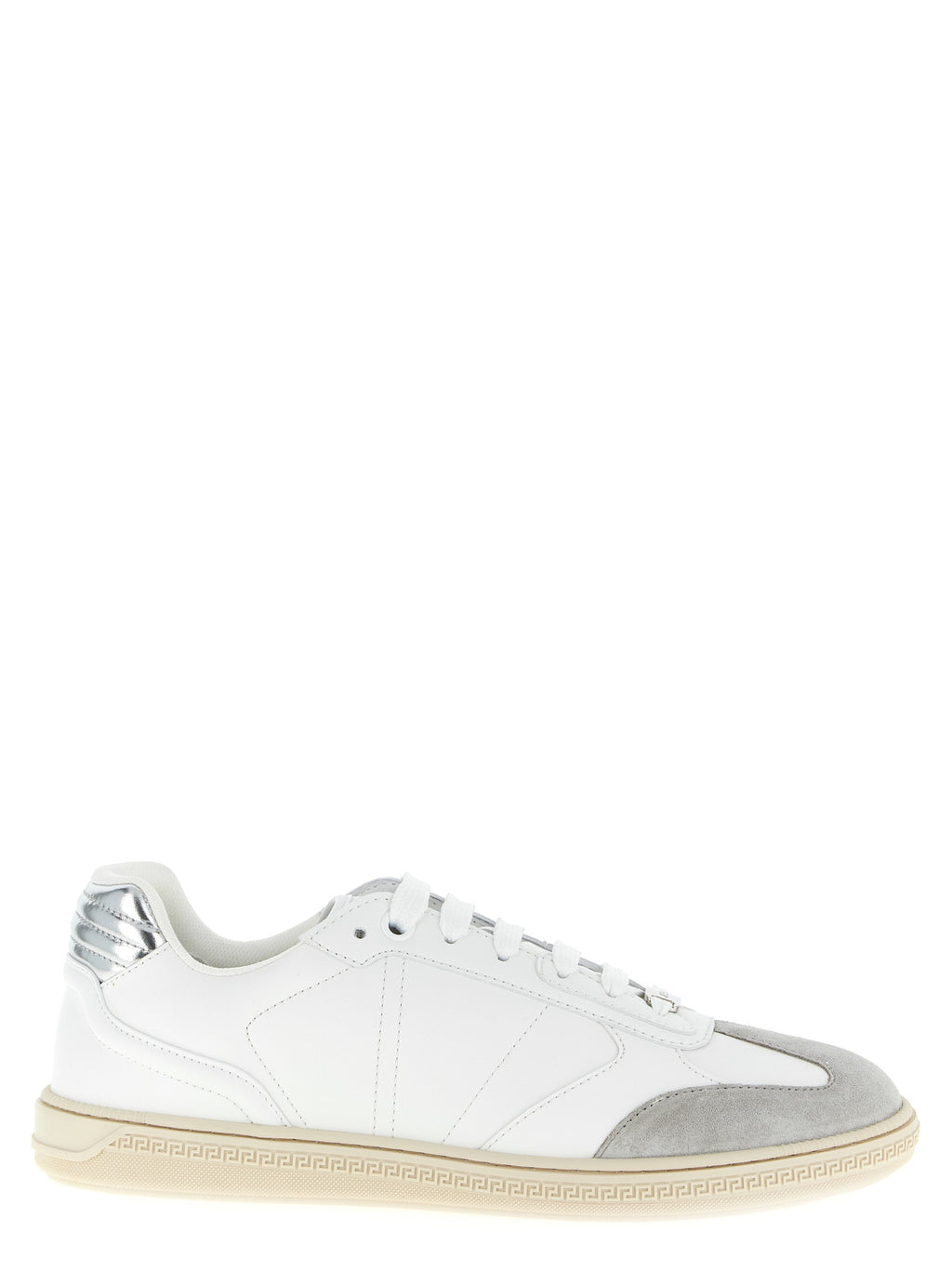 Weiße Kalbsleder Low-Top-Sneaker