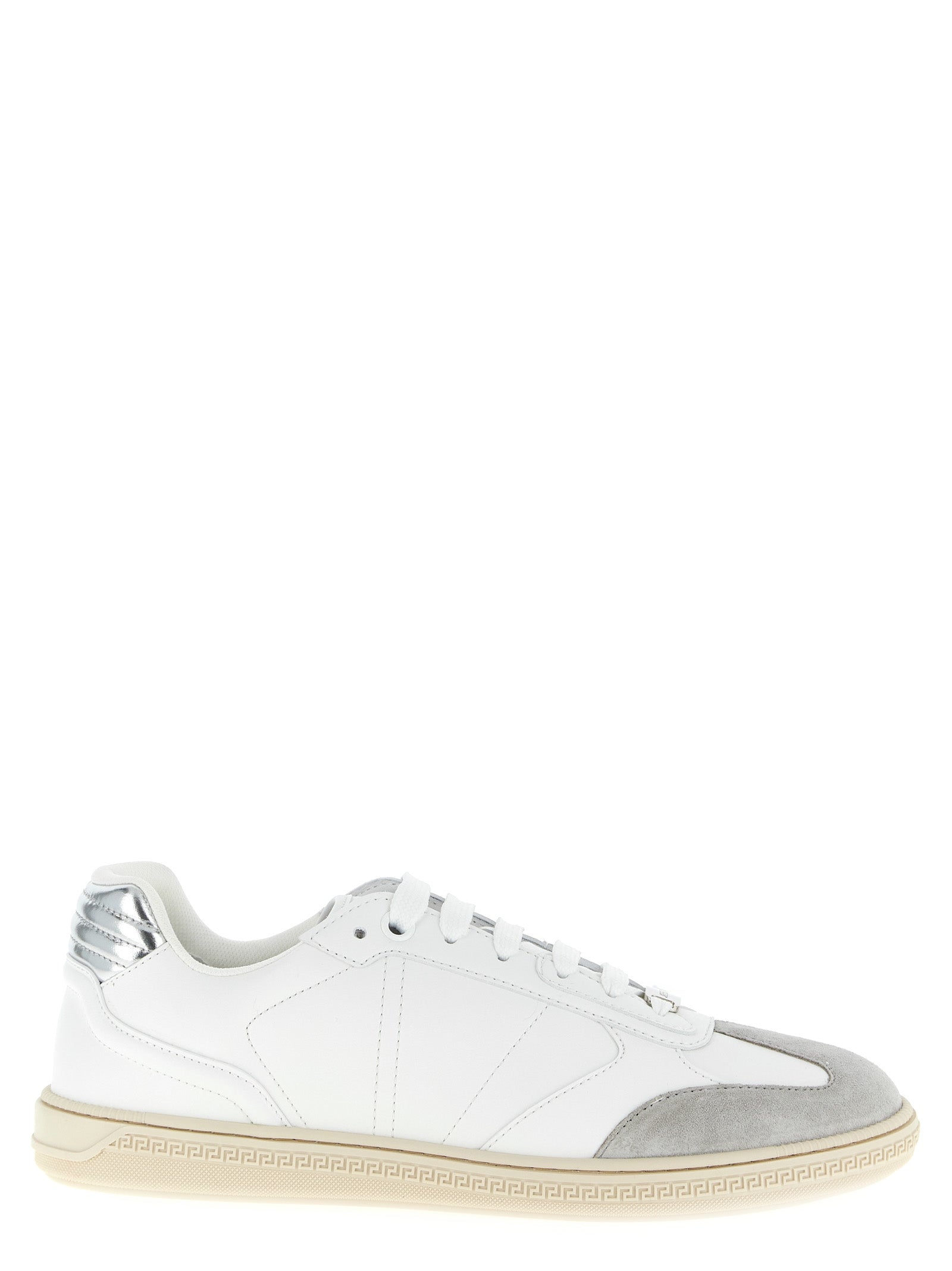 Weiße Kalbsleder Low-Top-Sneaker
