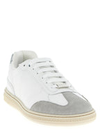 Weiße Kalbsleder Low-Top-Sneaker