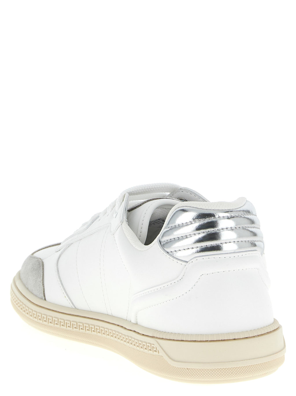 Weiße Kalbsleder Low-Top-Sneaker