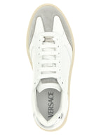 Weiße Kalbsleder Low-Top-Sneaker