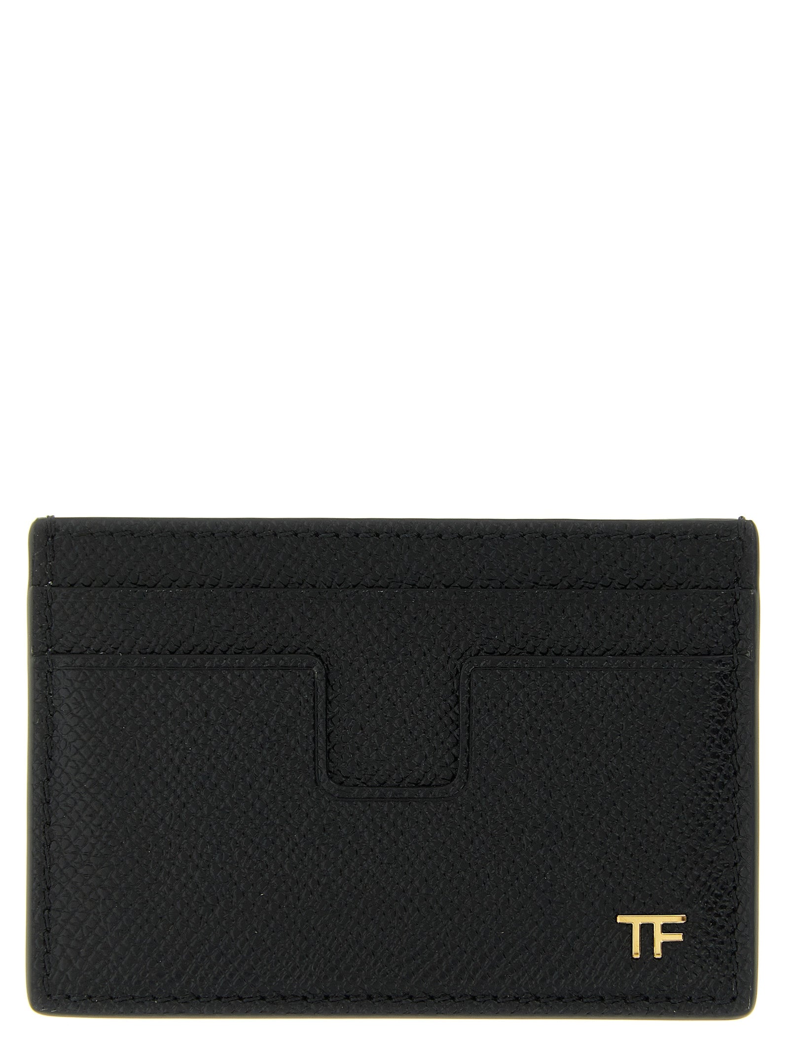 Schwarzes Kartenetui aus Leder 325802BM