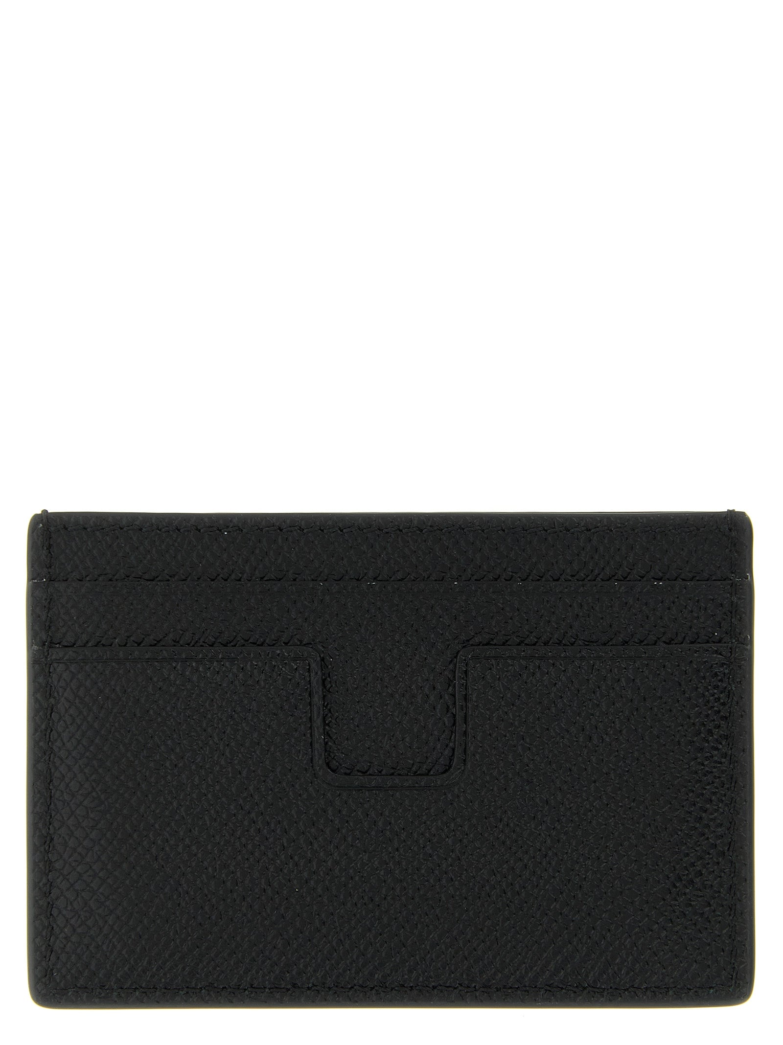 Schwarzes Kartenetui aus Leder 325802BM