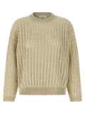 Beige Leinenstrickjacke