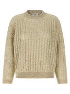 Beige Leinenstrickjacke