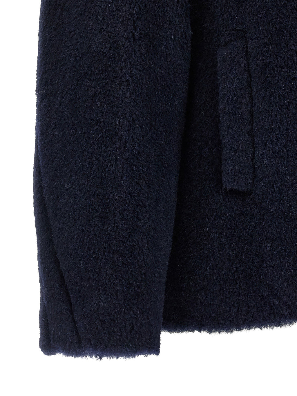 Blauer Mantel aus Alpaka und Leder Max Mara