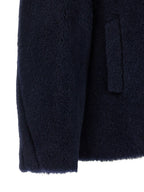 Blauer Mantel aus Alpaka und Leder Max Mara