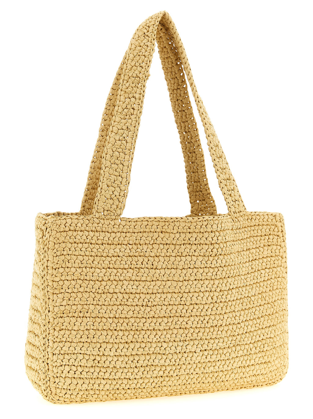 Beige Viscose Tote Bag