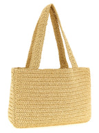 Beige Viscose Tote Bag