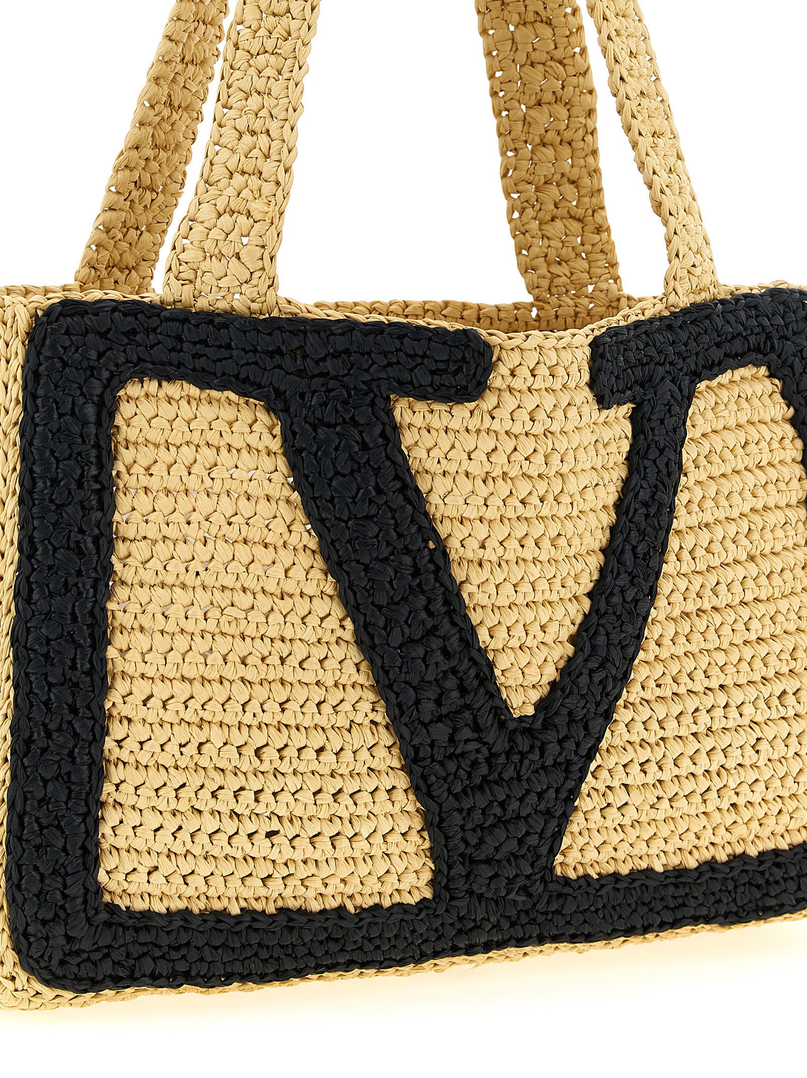 Beige Viscose Tote Bag