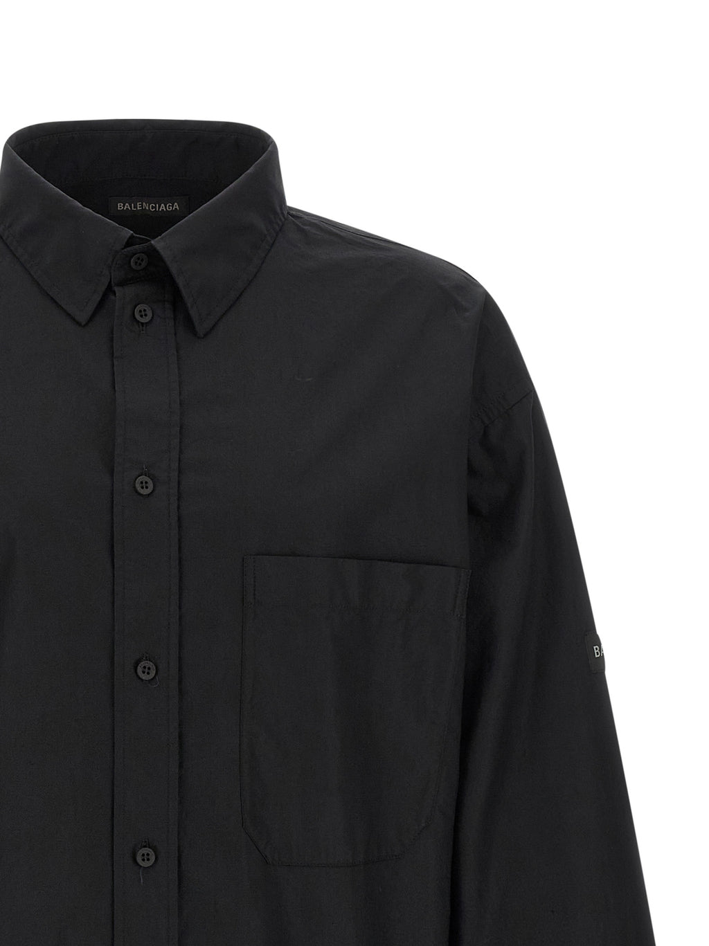 Schwarze Baumwollbluse